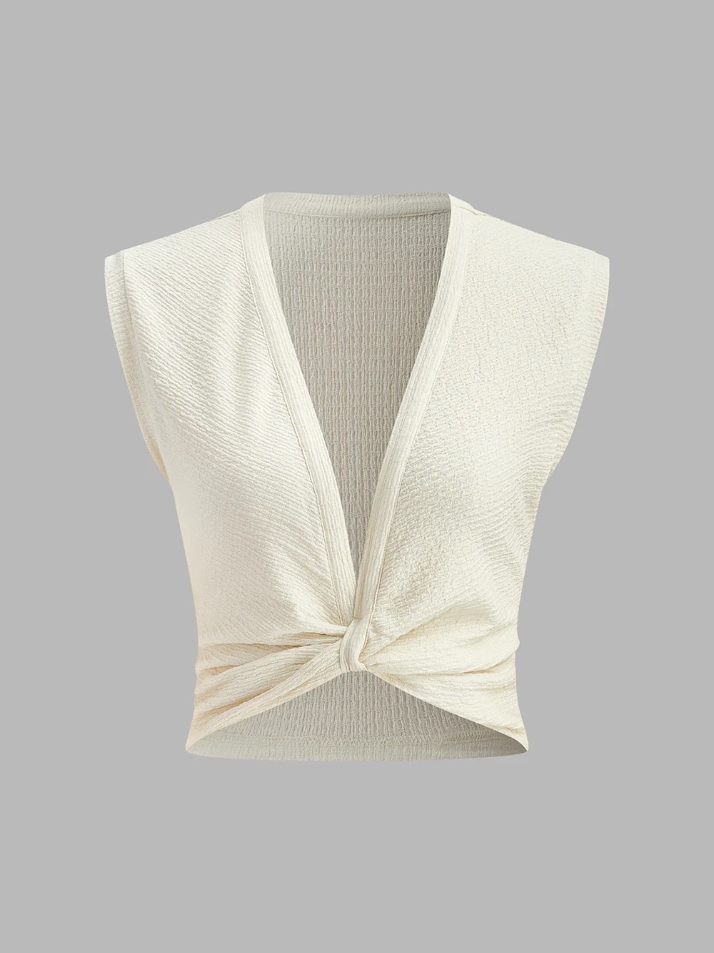190 V-Neck Knot Front Sleeveless Top
